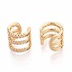 Латунные серьги-манжеты из прозрачного кубического циркония EJEW-T047-86G-2