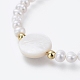 Pulseras de perlas naturales de perlas de agua dulce BJEW-JB05123-01-3