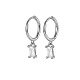 Boucles d'oreilles créoles en argent sterling plaqué rhodium platine 925 pour femme SY2365-10-1