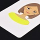 紙のピアスディスプレイカード  イヤリングホルダーカード  女の子の模様と長方形  緑黄  9x6x0.03cm  穴：5mmと1mm DIY-B061-05B-3