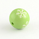 Round Acrylic Snowflake Pattern Beads SACR-S196-18mm-09-2