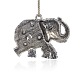 アンティークシルバートーン合金ラインストーンエナメル動物のペンダント  象のネックレスのチャーム  カラフル  38x48x8mm  穴：2mm ENAM-J102-13AS-2