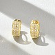 Латунные серьги-кольца из прозрачного кубического циркония EJEW-D311-137G-4