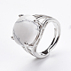 調節可能な天然のハウライトフィンガー指輪  真鍮パーツ  usサイズ7 1/4(17.5mm) RJEW-F075-01Q-4
