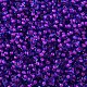 12/0グレードの丸いガラスシードビーズ  透明インサイドカラー  青紫色  2x1.5mm  穴：0.7mm  約5388個/50g X-SEED-N001-D-13/207-2