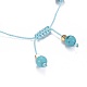 Bracelets de perles tressées en turquoise synthétique BJEW-JB04210-02-4