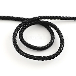 Cordoncino di cuoio intrecciato pu, similpelle cavo per la realizzazione di braccialetti, nero, 5mm, circa 9.84 iarde (9 m)/rotolo