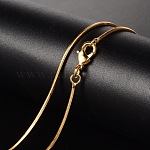 Messing Halsketten, flache Schlangenkette, facettiert, mit Karabinerverschluss, golden, 17 Zoll (43.1 cm), 1 mm