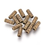 Perline stile tibetano, Perline in lega, piombo & cadimo libero, tubo, bronzo antico, 9.5x3.5mm, Foro: 1.5 mm