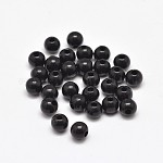 Branelli acrilici rotondi, nero, 4mm, Foro: 1.5 mm, circa 16565pcs/500g