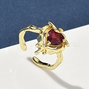 Латунные микро проложить манжеты кольца кубического циркония RJEW-H256-15G
