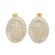 Серьга-гвоздик из латуни с микропаве из кубического циркония EJEW-C081-40G