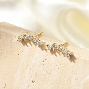 Серьги-гвоздики из циркония EJEW-R016-26G-15