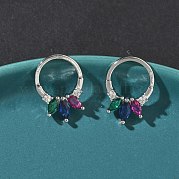 Латунные микро проложить серьги стержня кубического циркония EJEW-G452-01P