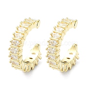 Серьги-каффы из латуни с микропаве и кубическим цирконием EJEW-C086-10G