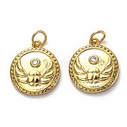 Латунные микропаве прозрачные подвески с фианитом KK-B028-06G