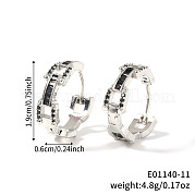 Модные серьги-кольца из латуни с кубическим цирконием DR3389-9