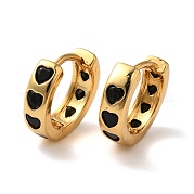 Серьги-кольца из латуни с микропаве из кубического циркония EJEW-L224-57G-04