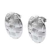 Серьги-гвоздики из нержавеющей стали 201 EJEW-K270-22P