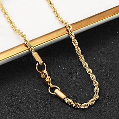 PVD-Vakuumbeschichtung 304 Edelstahl-Seilkettenhalsketten, langlebig plattiert, mit Karabiner verschlüsse, golden, 23.7 Zoll (60.1 cm), 3 mm