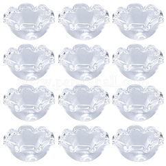 20 cono de cuentas de vidrio para hacer campanas de viento., multi-pétalo, flor, Claro, 21x13mm, agujero: 2 mm
