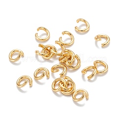 Offene Biegeringe aus Edelstahl 304, Runde, echtes 24k vergoldet, 18 Gauge, 5x1 mm