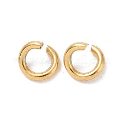 Anillos de salto abiertos de acero inoxidable 304 con recubrimiento iónico (IP), redondo, real 18k chapado en oro, 18 diámetro, 5x1mm, diámetro interior: 3 mm