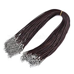 50Pcs/lot 1.5/2mm Leather Necklace Cord With Lobster Clasp Wax