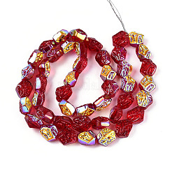 Прозрачность гальванизированные стеклянные бусины нити GLAA-T023-41A-02