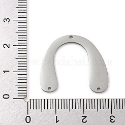変色しない304ステンレススチールシャンデリア部品リンク  レーザー切断  アーチ形状  ステンレス鋼色  22x25x1mm  穴：1.2mm&nbsp;STAS-B056-11P-03