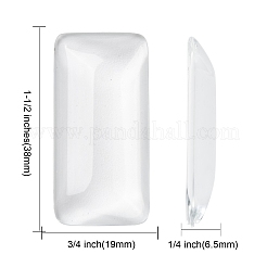 Прозрачные стеклянные кабошоны прямоугольник X-GGLA-R025-38x19