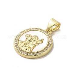 Pendenti in zirconi cubici trasparenti in micro pavè di ottone&nbsp;KK-I708-03A-G