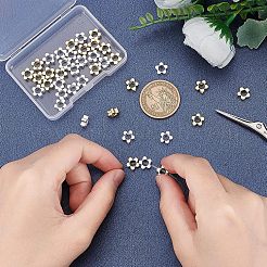 40 шт. 2-цветная стойка с покрытием из экологически чистой латуни с бусинами KK-FH0004-05