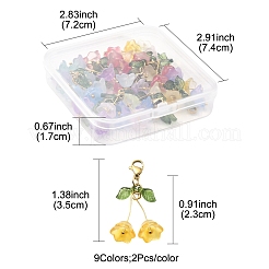 18шт 9-х цветный стеклянный подвесной декор в виде колокольчика HJEW-FS00037