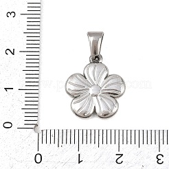 303ステンレススチールペンダント  ステンレス鋼色  フルール・ド・リスのチャーム  17.5x15.5x2.2mm  穴：6x2.7mm&nbsp;STAS-K325-22A-P