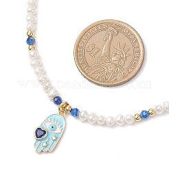 Латунный эмалированный кулон в виде хамсы на руку NJEW-JN05495