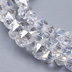 Стеклянные бусины с гальваническим покрытием  EGLA-L021-AB03