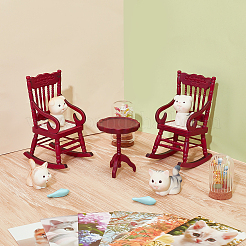 2 шт. деревянный стул-стеллажи для микроландшафта DJEW-PH0001-66