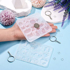 2 pieza de 2 estilos de moldes de silicona para pendientes con silueta colgante para hacer tú mismo&nbsp;DIY-TA0015-69