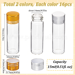32 шт. 2-х цветные прозрачные стеклянные бутылки-контейнеры для бусин CON-SC0001-13B