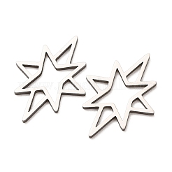 ステンレスペンダント201個  スターのチャーム  レーザー切断  切り取る  ステンレス鋼色  25x17.5x1mm  穴：2x5mm&nbsp;SA-Z001-04P