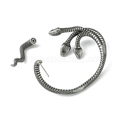 316サージカルステンレススチールカフイヤリング  右  ヘビ  37x45mm&nbsp;EJEW-E300-01AS-01