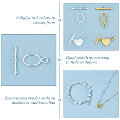 24 комплект 4 стилей сплава застежки-тоггл&nbsp;FIND-FH0008-12