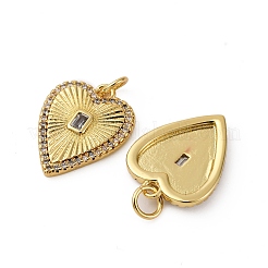 Pendentifs avec zircon cubiques à micro-pavés en laiton&nbsp;X-KK-P308-09G