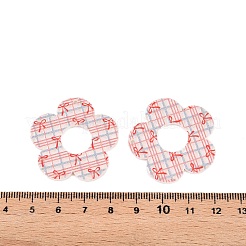 Акриловые подвески с цветочным принтом OACR-T028-06F