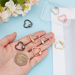 8 Stück 4 Farben Zinklegierung Schraubkarabiner Schloss Charms&nbsp;FIND-ME0003-39