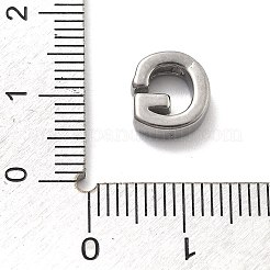 304ステンレススチールチャーム  レターチャーム  文字g  9.5x9x3mm  穴：1.6mm&nbsp;STAS-R138-07P-G