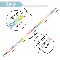 Акриловый ремешок для сумки на цепочке цвета радуги&nbsp;FIND-WH0143-47A