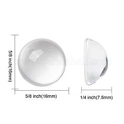 Прозрачный полукруглый стеклянные кабошоны&nbsp;X-GGLA-R027-16mm