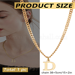 1 collar con colgante de letra de acero inoxidable 304&nbsp;NJEW-LP0001-33D-G